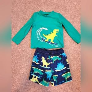 Carter's Boys 2T Rash Guard & Swim Shorts